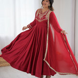 Classy Roman Silk Anarkali Gown