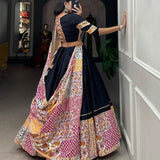 Embracing the delicate printed details in your garba choli