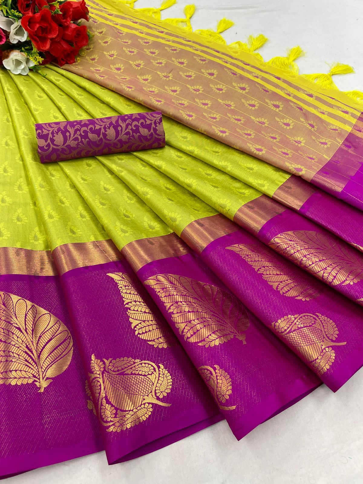 Launching mercerised cotton silk Saree