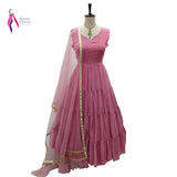 Bollywood Peach Ruffles Gown