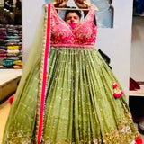 HEAVY EMBROIDERY SEQUENCES WORK LEHENGA