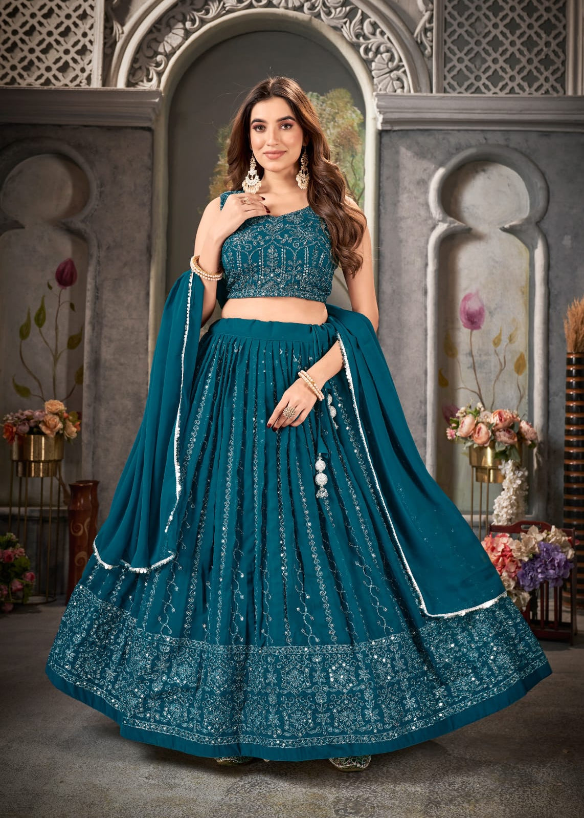 Treditional  Pure Georgette Lehenga