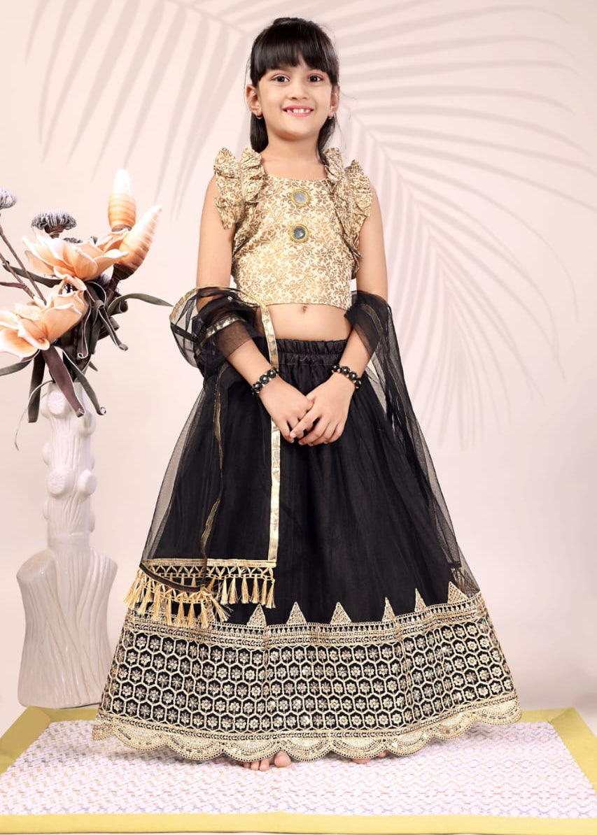 Attractive Kids Net Lehenga Choli
