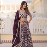 Designer Pure Viscose Jacquard fabric Lehenga