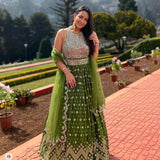 Stunning Olive Lahenga Choli