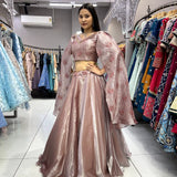 Peach Butterfly Lehenga Choli