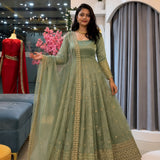 Stunning Crunchy Silk Anarkali Gown