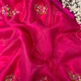 Premium Pink Organza Silk Saree