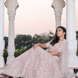 Baby Pink Embroidered Bridal Lehenga