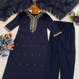 Designer Roman Silk Straight Kurti