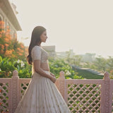 White Occasionally Georgette Lehenga