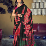 Special Black Flower Print Saree