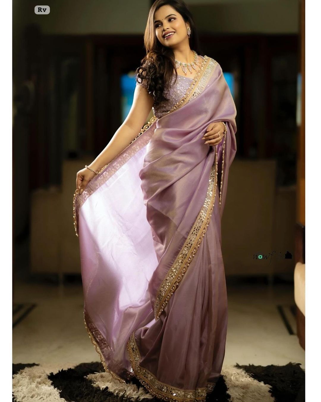 Tissue Silk Designer embroidered Saree