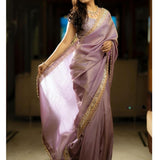 Tissue Silk Designer embroidered Saree