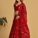 Stylish Red Designer Lehenga