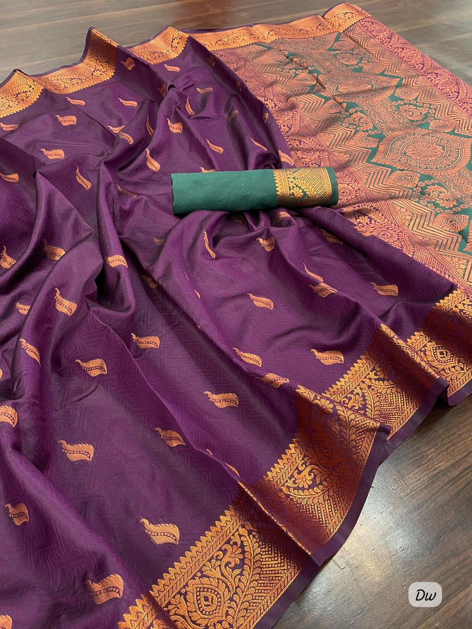 Beautiful Rich Pallu Soft Lichi Silk Saree