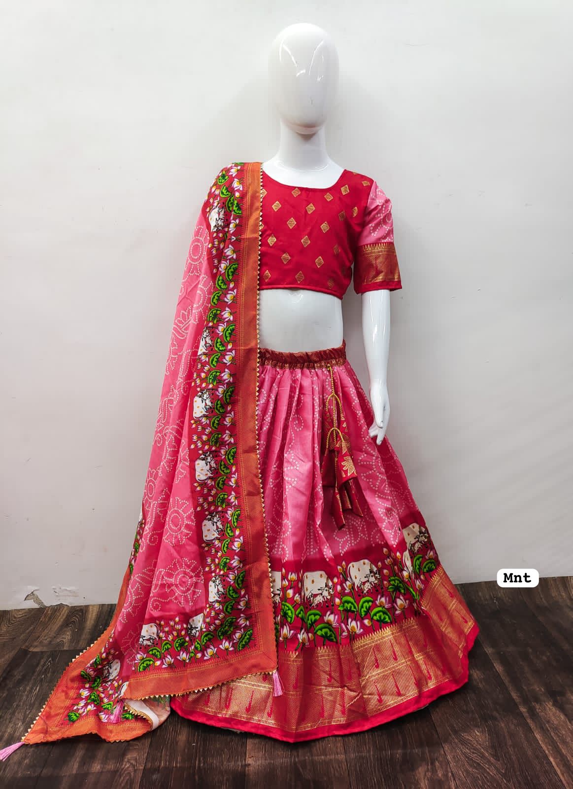 New Trending Zari Foil-Work Kalamkari Silk Stitched Lahenga Choli