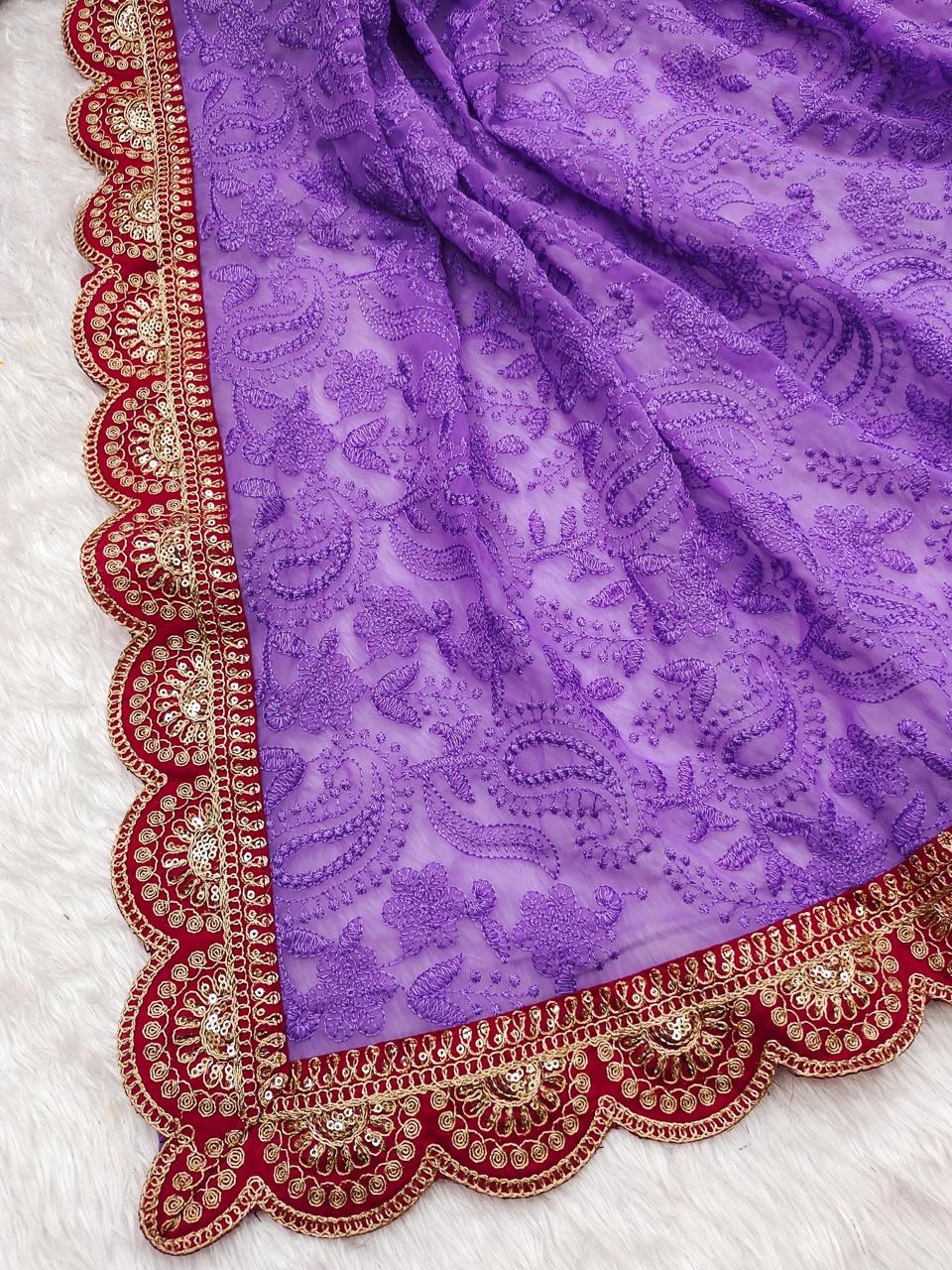 Bengal Queen Chikankari Saree