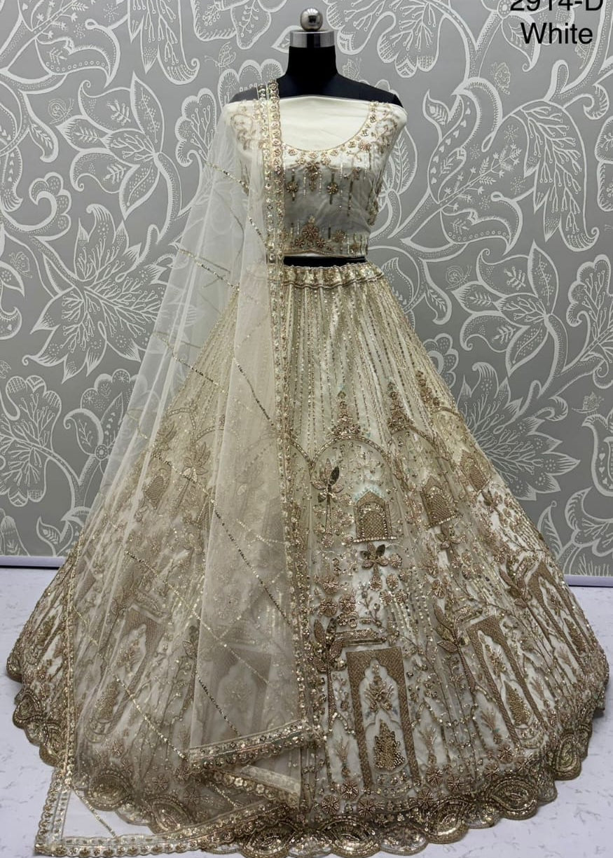 Luxurious Bridal Net Wedding Lehenga