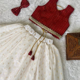 Designer White Kids Lehenga