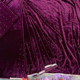 Beautifull Wine Velvet Saree