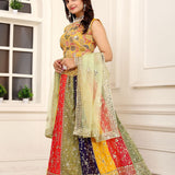 Beautufull Colored Georgette Silk Lehenga