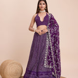 Fantastic Purple Bride Lehenga Choli