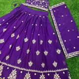 Purple Heavy Georgette Lehenga Choli