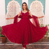 Stylish Flirty Floral Anarkali Gown