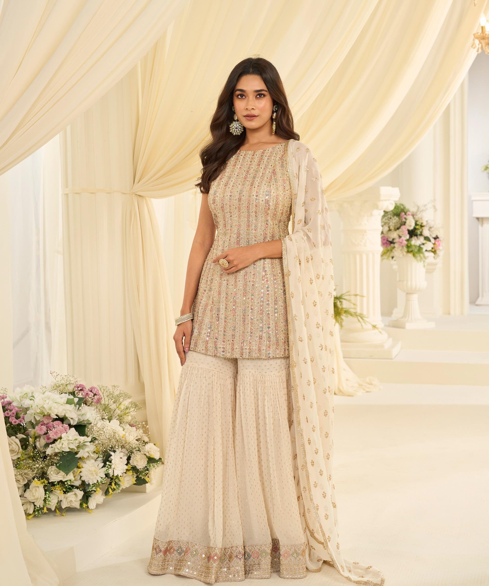 Gorgeous Georgette Embroidered Suit