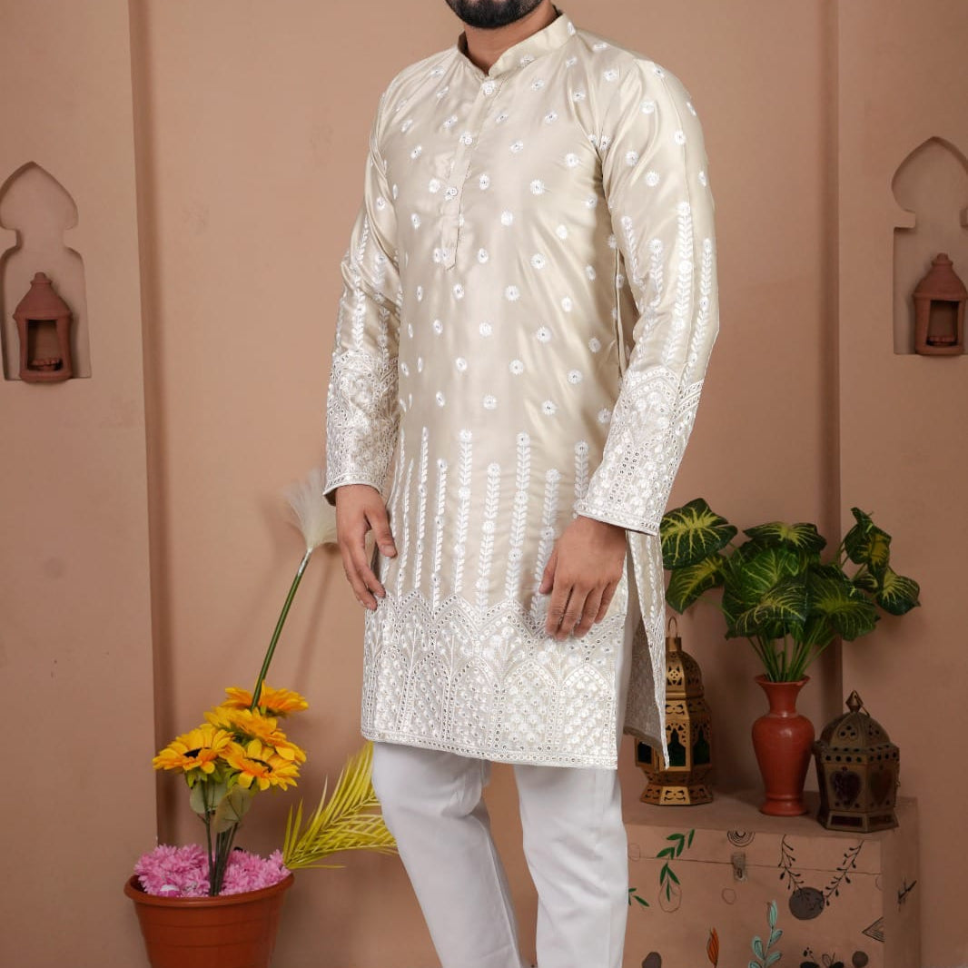 Men's Gadhval Silk Kurta Payjama