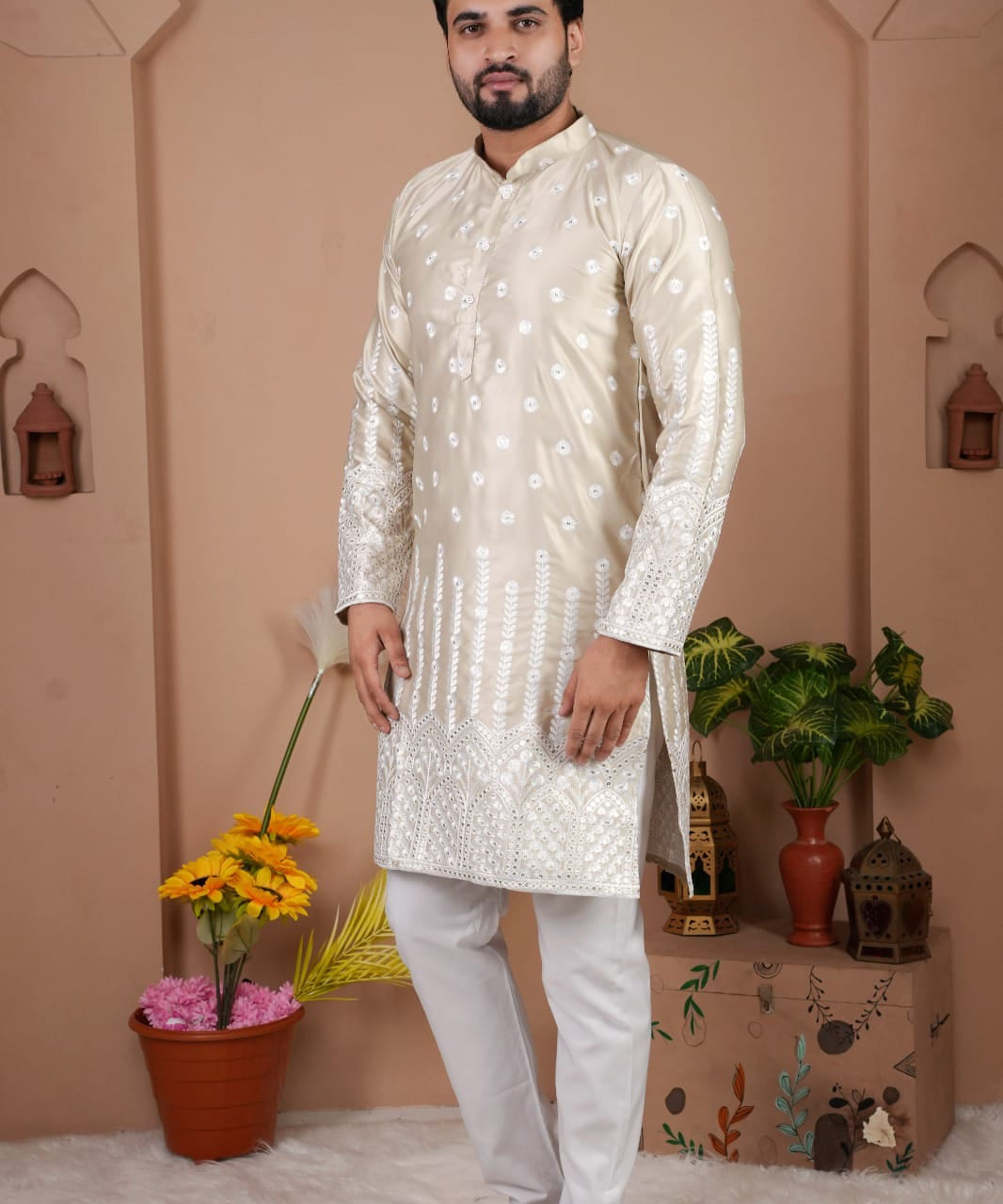Men's Gadhval Silk Kurta Payjama