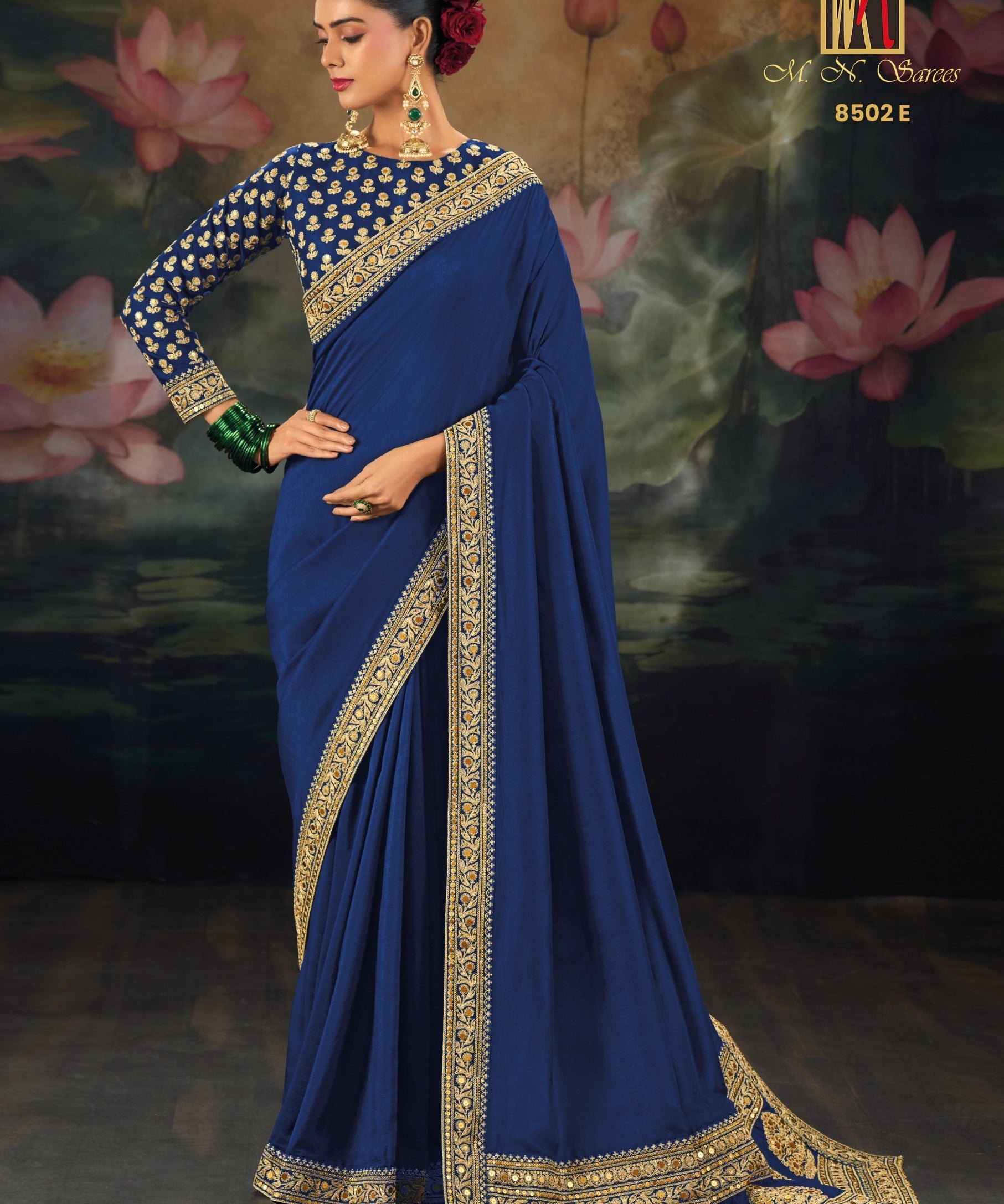 Elegance Wedding Embroidered Silk Saree