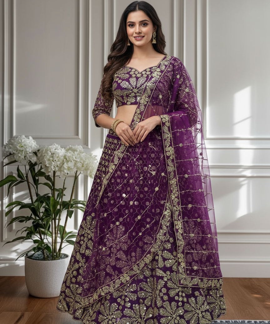 Crafted Butterfly Net Lehenga Choli