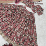 Heavy Wedding Flower Printed Lehenga