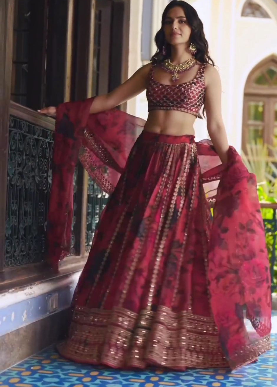 Bridal Heavy Faux Georgette Lehenga