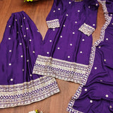 Violet Designer Embroidered Suit