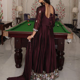 Shiny Rangoli Silk Anarkali Gown