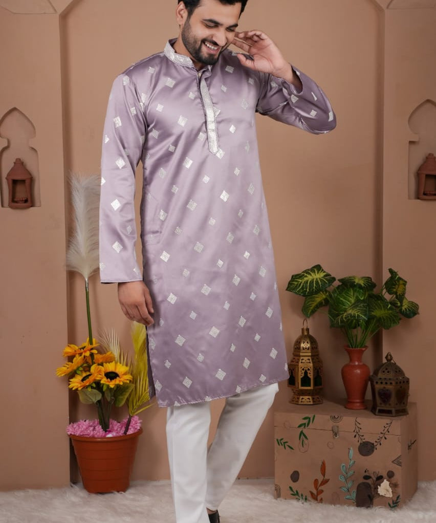 Festive Men's Embroidered Kurta