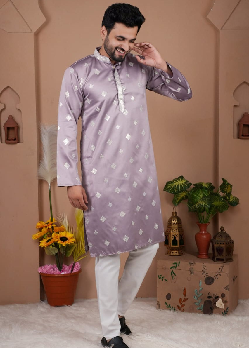 Festive Men's Embroidered Kurta