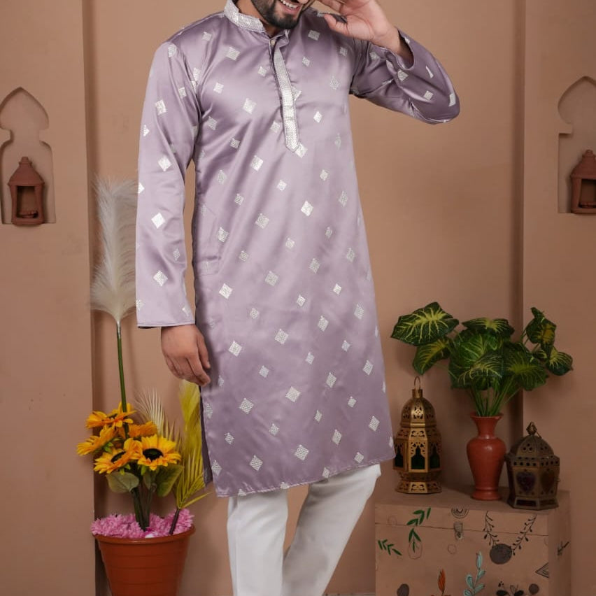 Festive Men's Embroidered Kurta