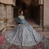 Delicated Sky Blue Silk Lehenga