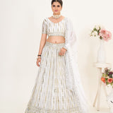 Beauitful White Georgette  Lehengha Choli