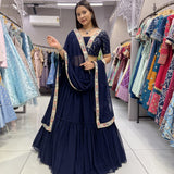 Navy Blue Wedding Lehenga Choli