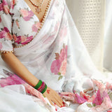 spectacular georgette printed saree