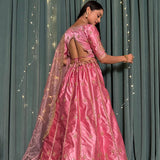 satin silk lehnga