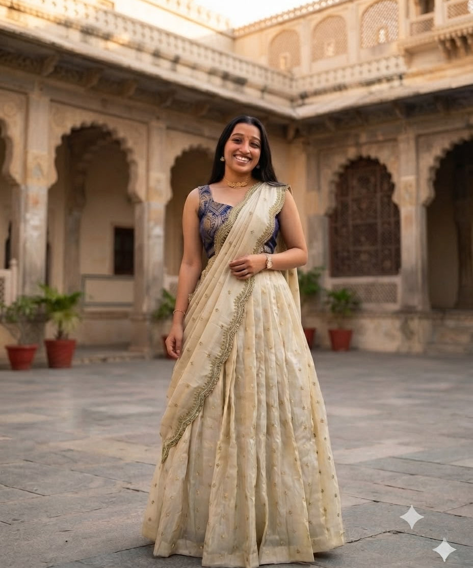 Traditional Viscose Tissue Silk Lehenga