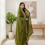 Olive Ethnic Embordered Top Sharara