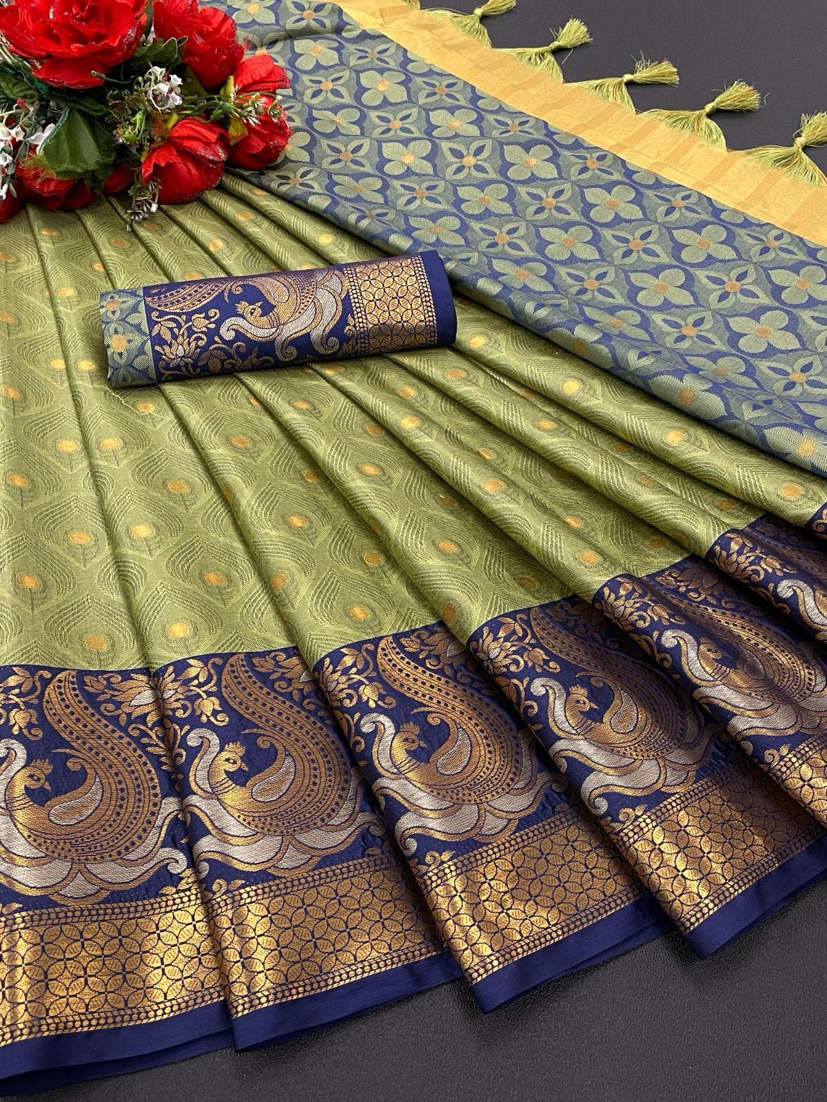 Exclusive  Minawork Weving Silk Saree