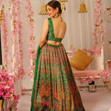 Classy Printed Organza Silk Lehenga